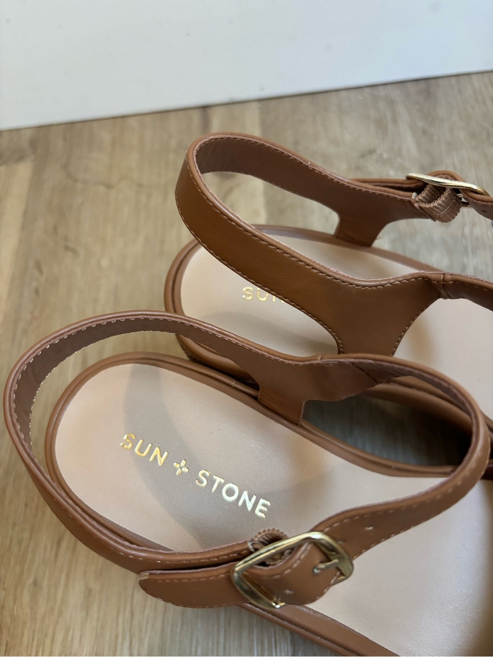 Sun + Stone Platform Block Heel Sandal Tan Boho Womens Size 11 - Picture 5 of 9